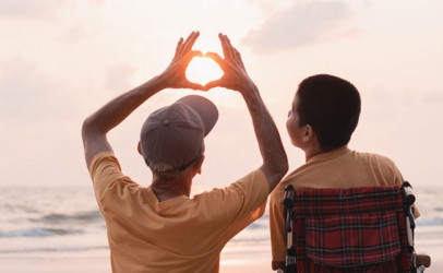 bständig4kids, Rehatechnik, Kind und Vater, Meer