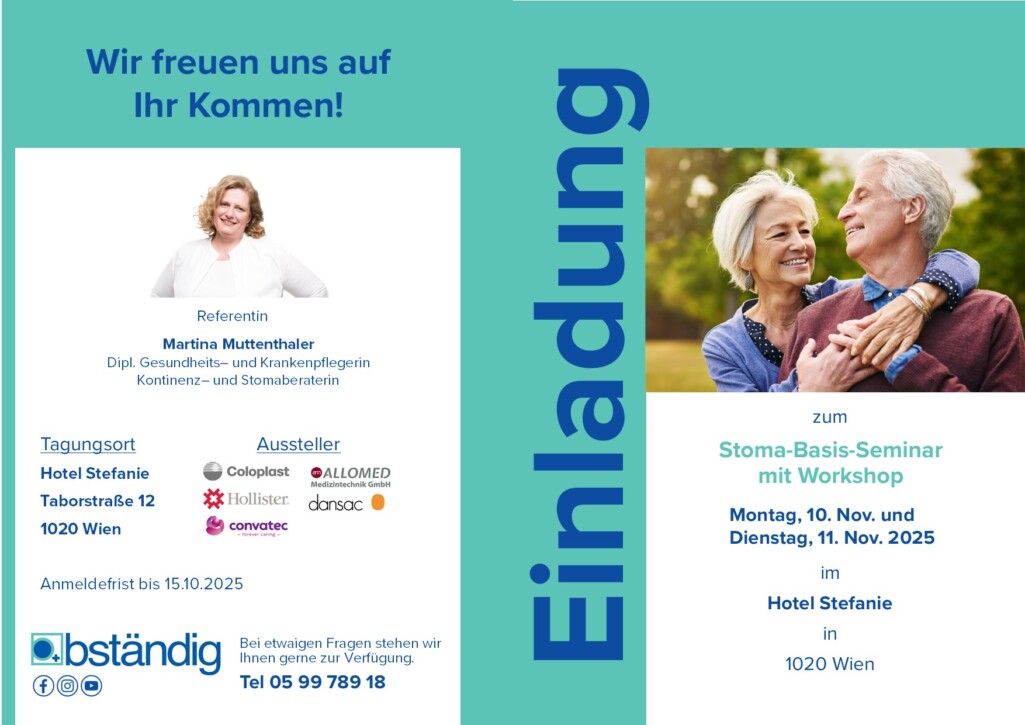 Einladung Stoma Seminar + Workshop November 2025 Wien vorderseite