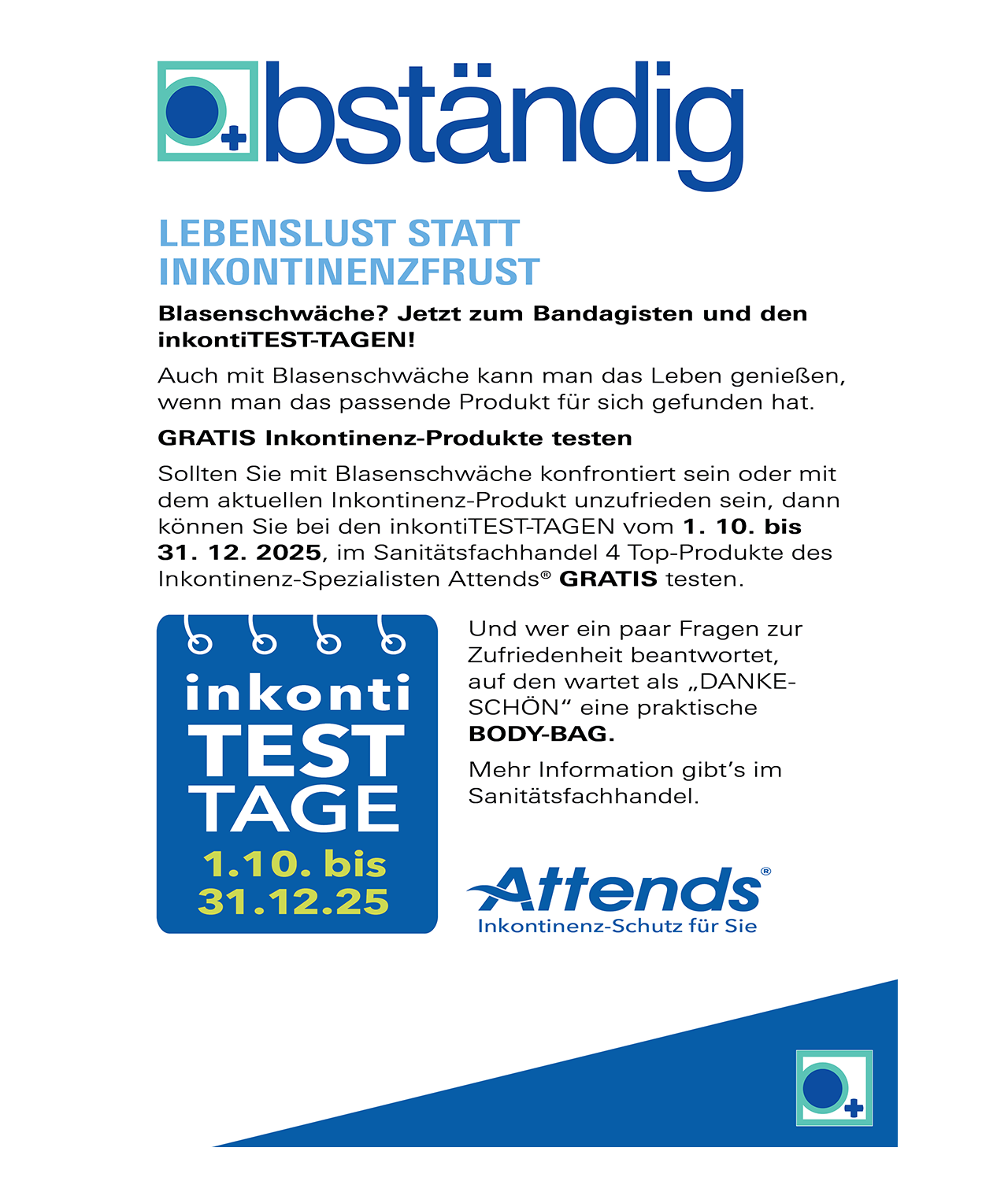 Attends InkontiTesttage, Flayer.