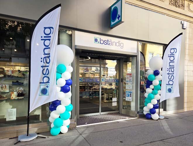 Außenansicht der neu eröffneten bständig Filiale in Döbling.