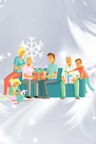 bständig Illustration einer fröhlichen Familie.