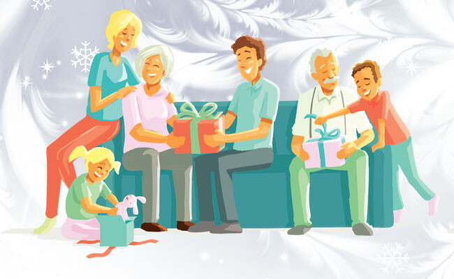 bständig Illustration einer fröhlichen Familie.