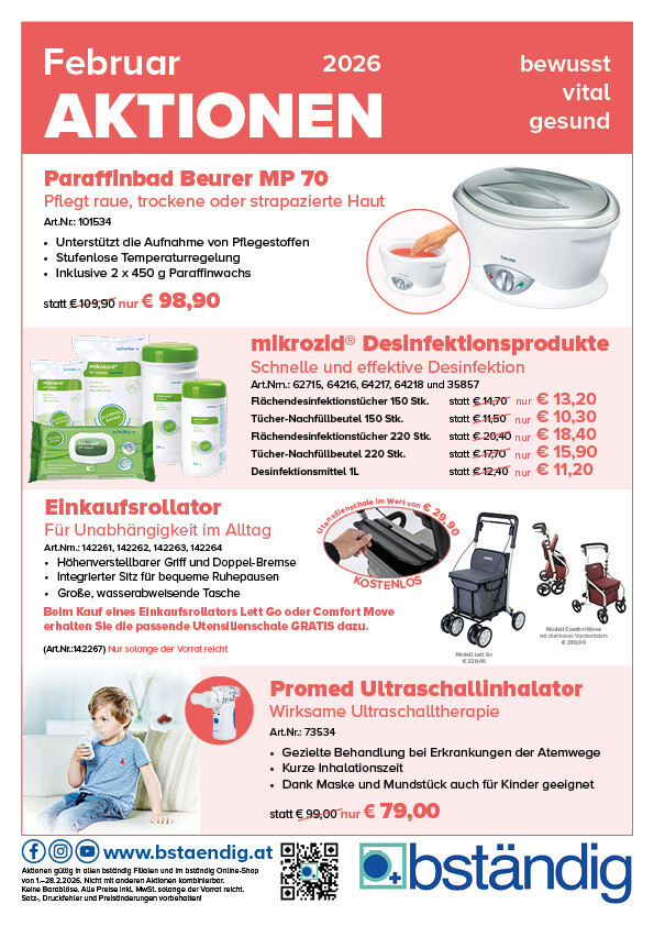 Rotes Monatsaktionsblatt des Monats Februar.