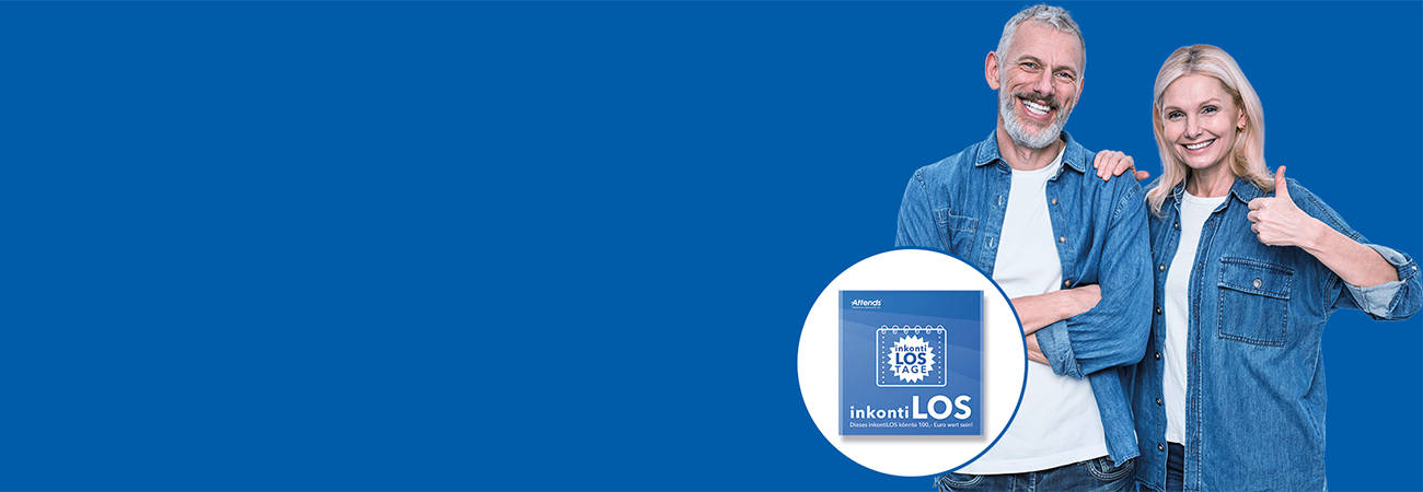 InkontiLos mit zwei älteren Menschen, Mann und Frau.