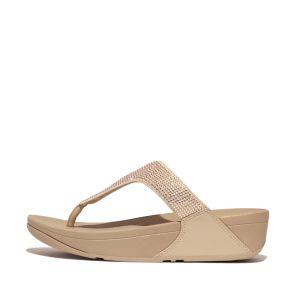 FitFlop Lulu Glitzer Latte Beige Zehensteg