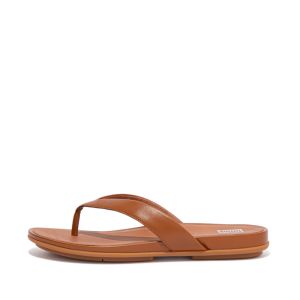 FitFlop Gracie Leder Zehentrenner Light Tan