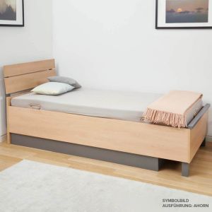 Seniorenbett Relax 90x200 cm seitlich Symboldbild: Ausfürung in Ahorn 
